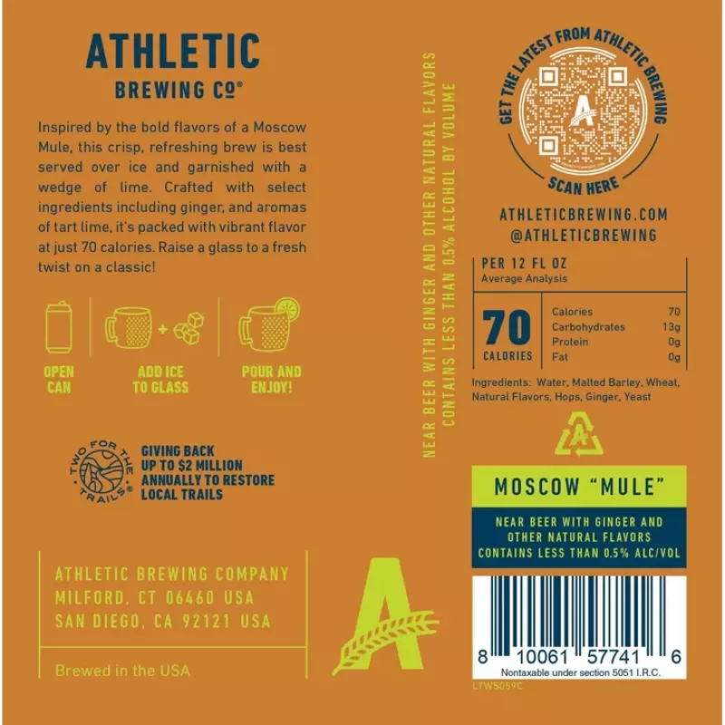 Athletic Brewing Non-Alcoholic Moscow Mule