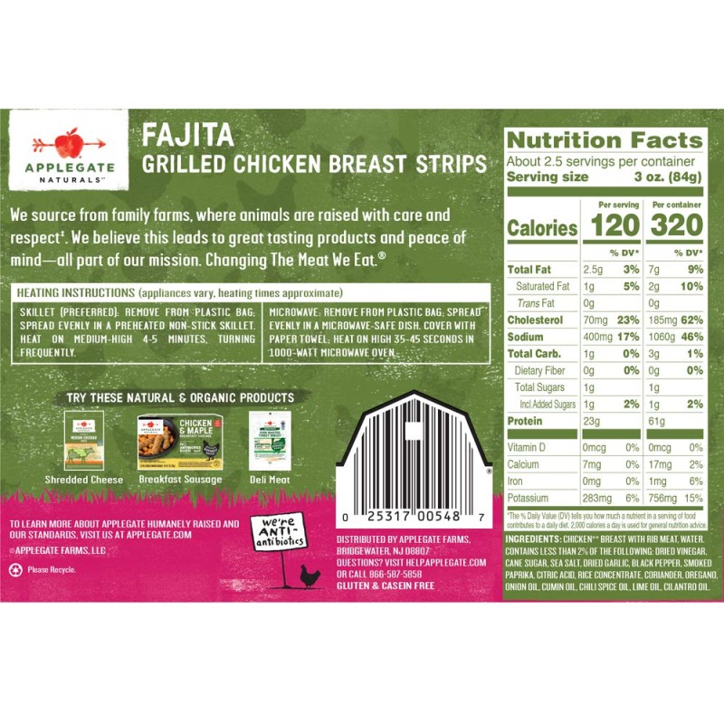 Applegate Fajita Grilled Chicken Strips Applegate Fajita Grilled Chicken Strips