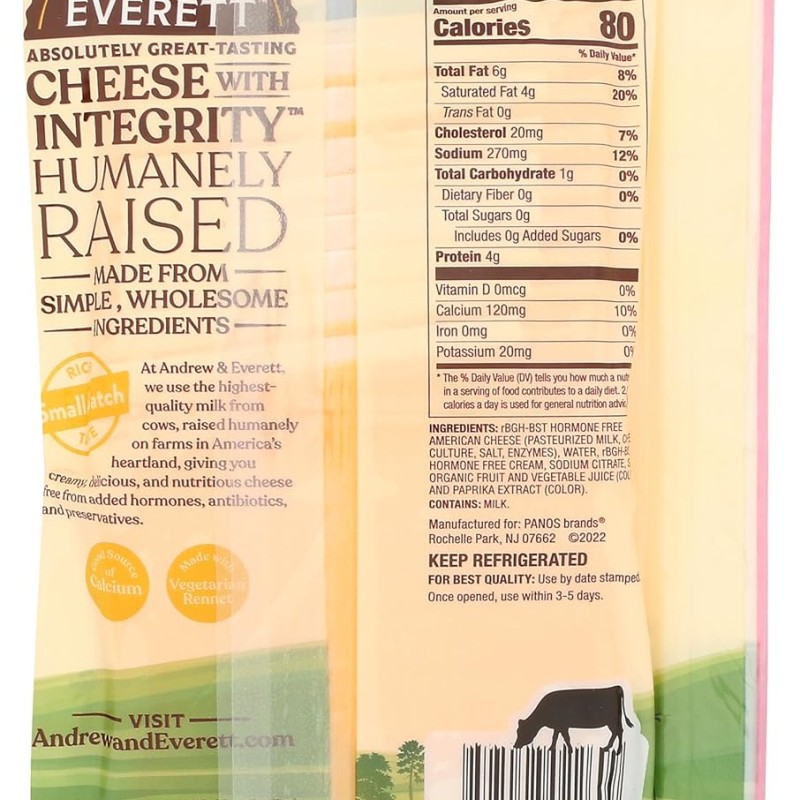 Andrew & Everett Thin Sliced American Cheese Andrew & Everett Thin Sliced American Cheese