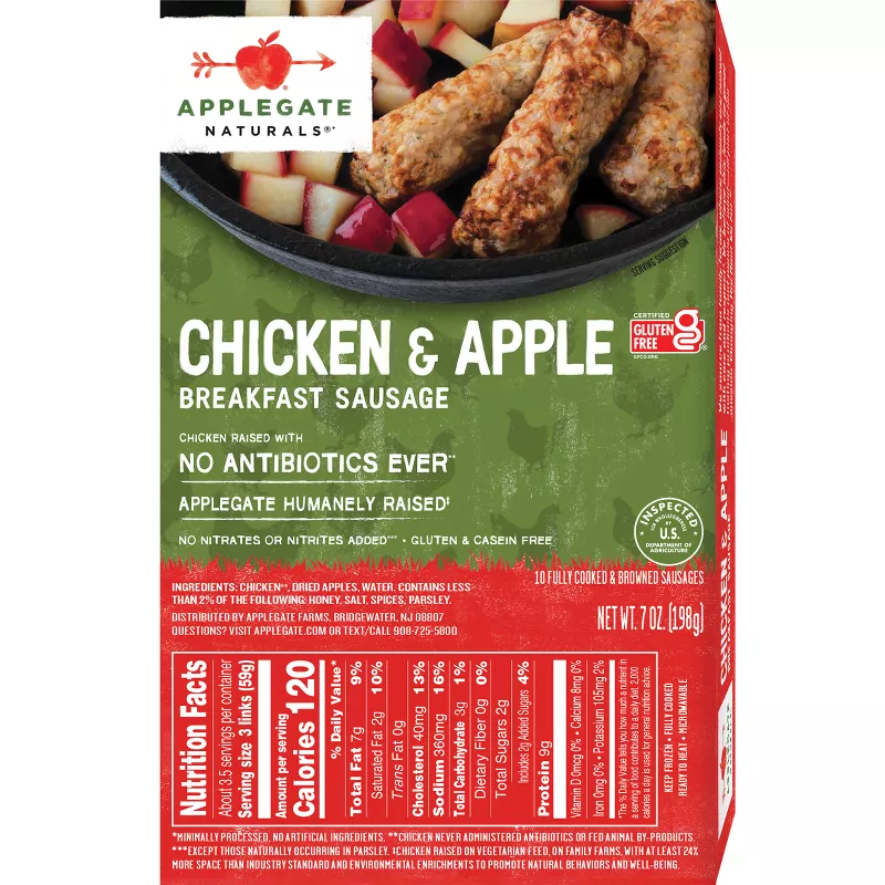 Applegate Chicken & Apple Breakfast Sausage Applegate Chicken & Apple Breakfast Sausage