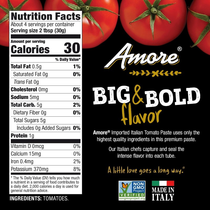 Amore Tomato Paste 4.5 Oz Tube Amore Tomato Paste 4.5 Oz Tube