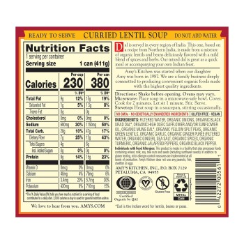 Amys Soup Curried Lentil Gluten Free