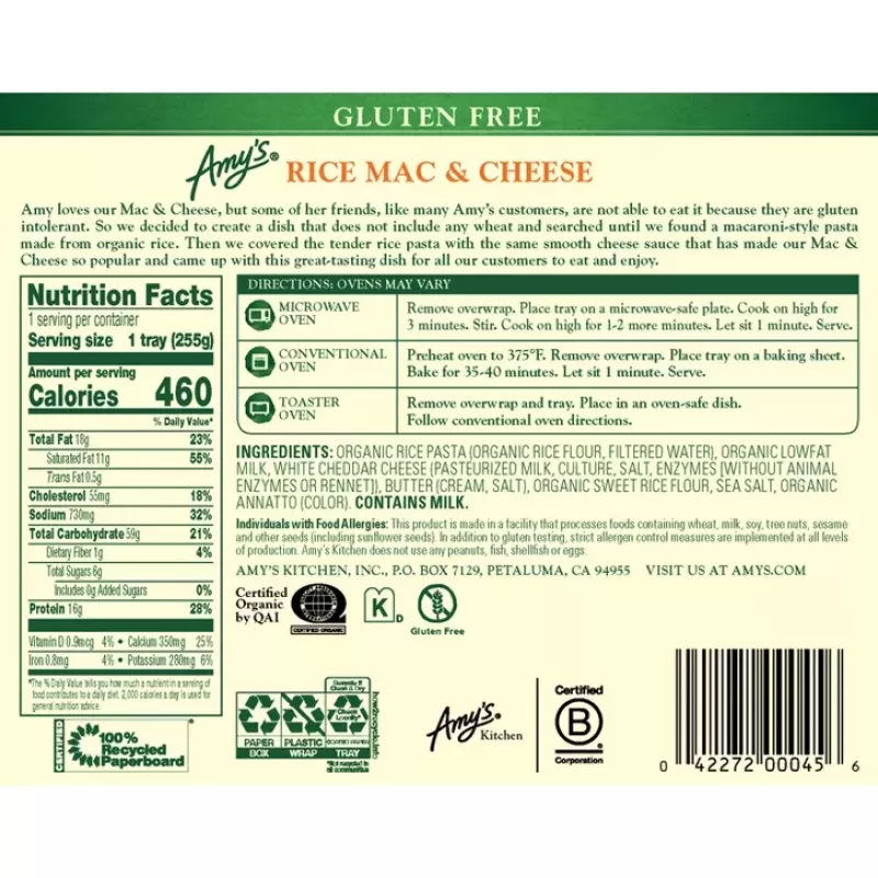Amy's GF Rice Mac & Cheese Amy's GF Rice Mac & Cheese