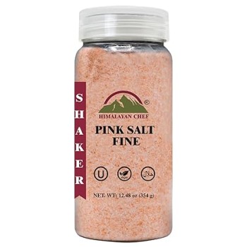 Himalayan Chef Salt Plastic Shaker Pink Fine 12.5 oz