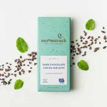 Moonstruck Minty Dark Chocolate Cocoa Nib Bar