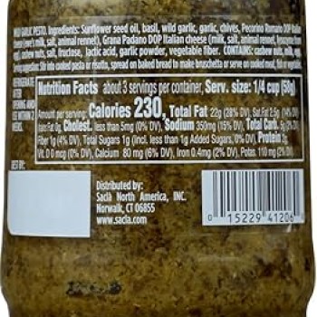 Sacla Italian Pesto Wild Garlic Net Wt 6.7 OZ