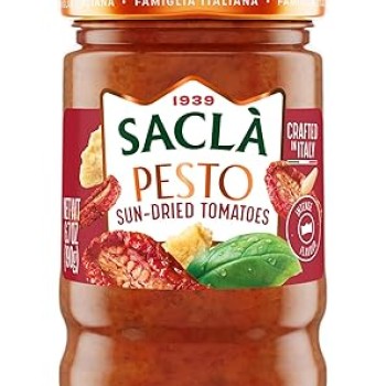 Sacla Sun-Dried Tomato Pesto 6.7 oz Glass Jar