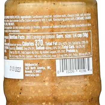 Sacla Pesto With Black Summer Truffle Pasta Sauce Vegan 6.7 Ounces