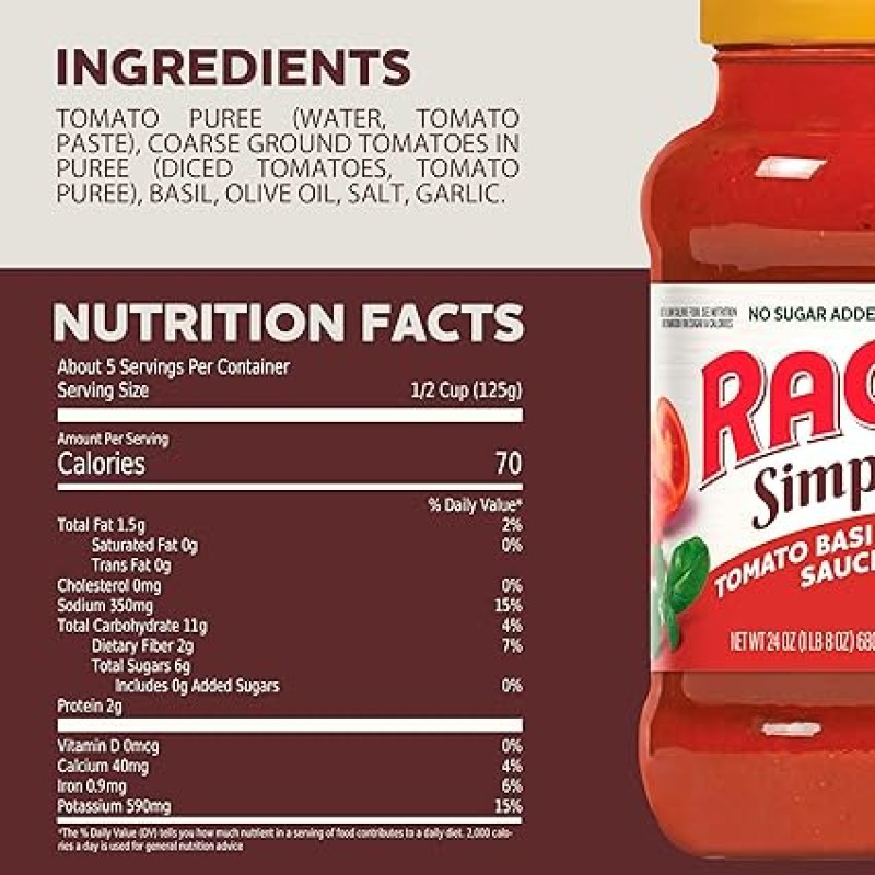 RAGÚ Simply Tomato Basil Pasta Sauce 24 oz