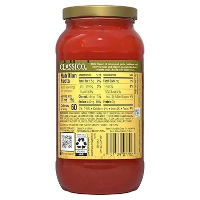 Classico Italian Sausage Spaghetti Pasta Sauce