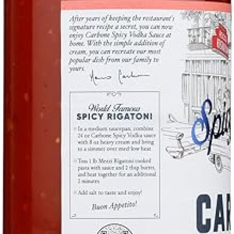 Carbone Spicy Vodka Pasta Sauce 24 oz