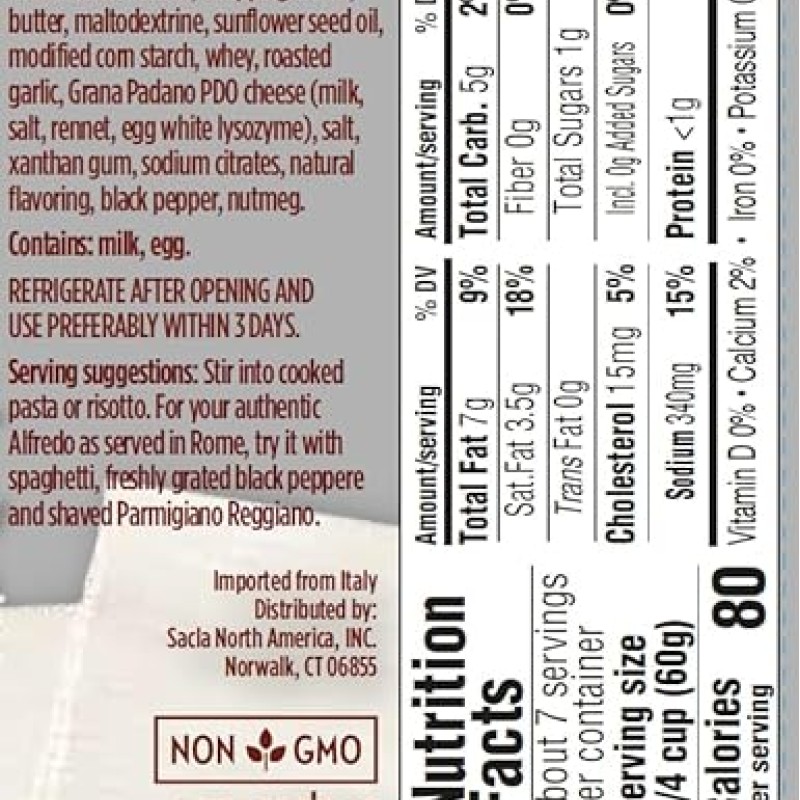 Sacla Alfredo Sauce with Roasted Garlic 14.5 oz