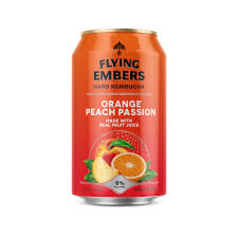 Flying Embers Hard Kombucha Orange Peach Passion