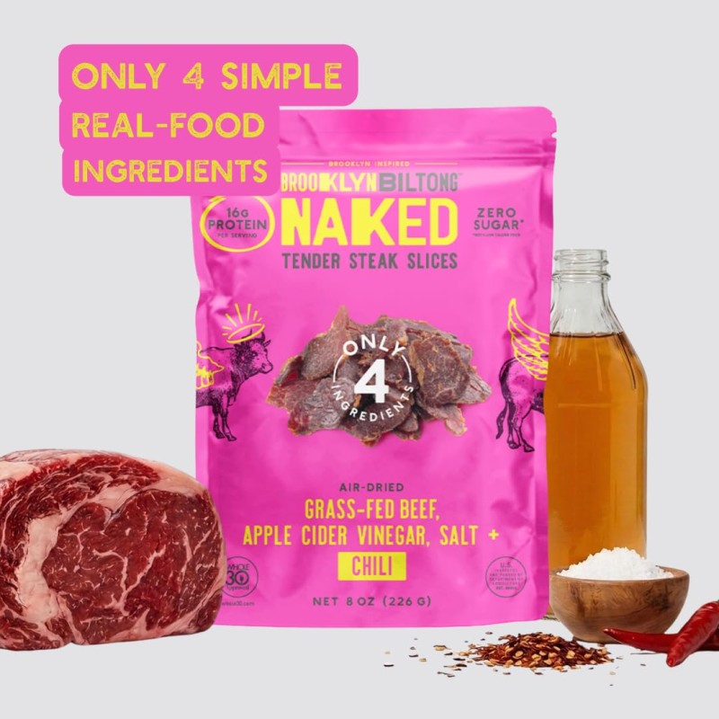Brooklyn Biltong Naked Chili Flavored Grass-Fed Steak Slices