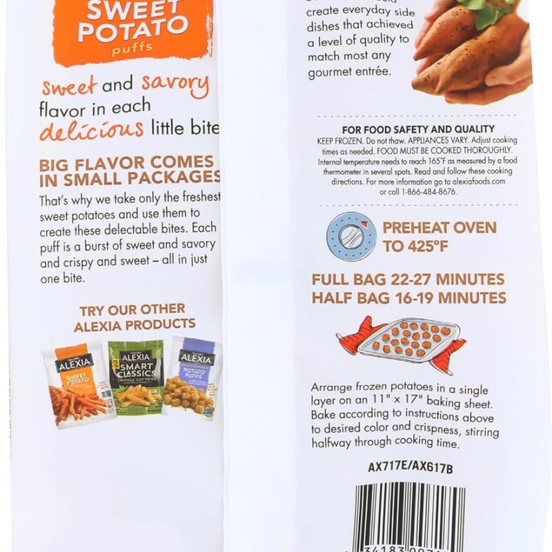 Alexia Crispy Bite Size Sweet Potato Puffs 20 Oz