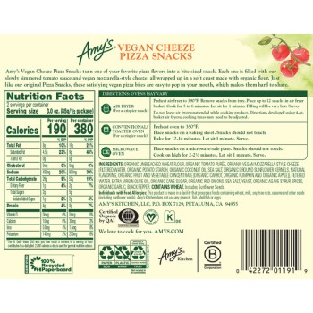 Amy's Snacks Vegan Cheese Pizza