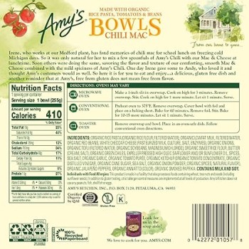 Amy's Frozen Gluten Free Chili Mac Bowl