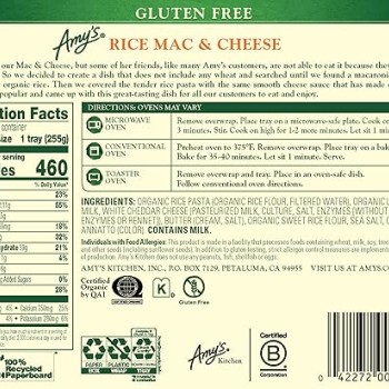 Amy’s Organic Rice Mac & Cheese