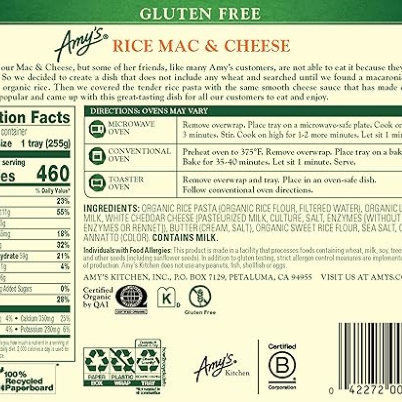 Amy’s Organic Rice Mac & Cheese