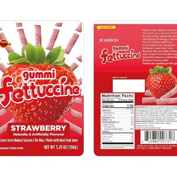 Bourbon Fettuccine Gummi Strawberry Candy