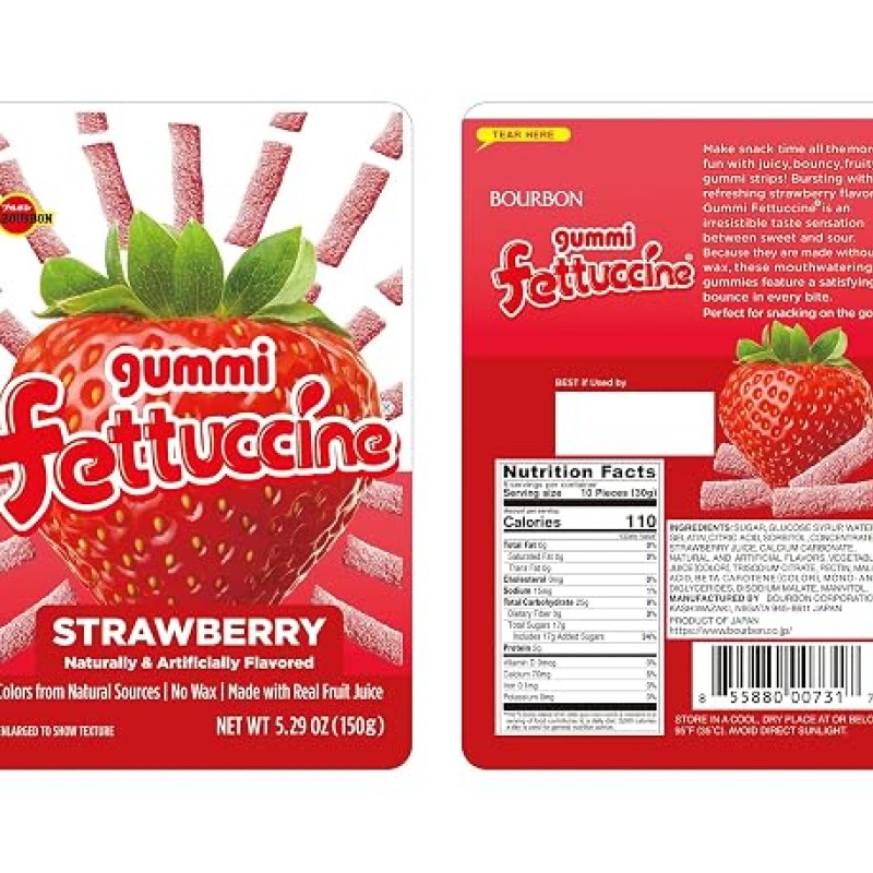 Bourbon Fettuccine Gummi Strawberry Candy