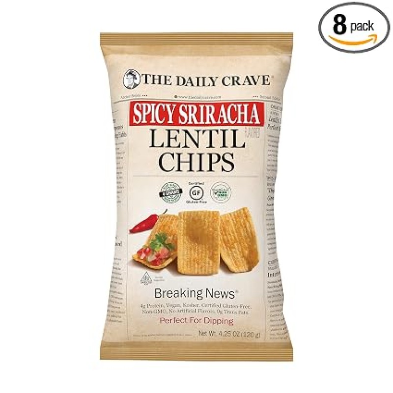 The Daily Crave Spicy Sriracha Lentil Chips