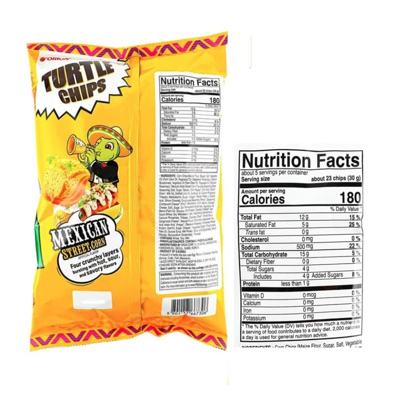 Orion Turtle Chips Mexican Street Corn Flavor