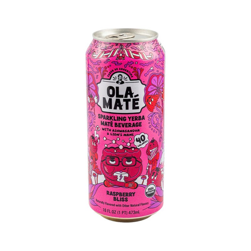 Ola Mate Sparkling Yerba Mate Raspberry Bliss