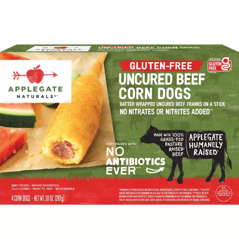 Applegate Gluten Free Frozen Uncured Beef Corn Dogs