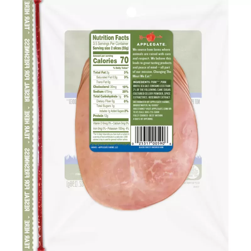 Applegate Natural Uncured Black Forest Ham Applegate Natural Uncured Black Forest Ham