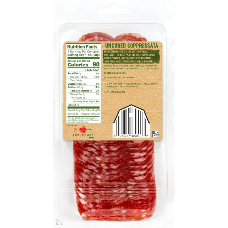 Applegate Uncured Soppressata Applegate Uncured Soppressata