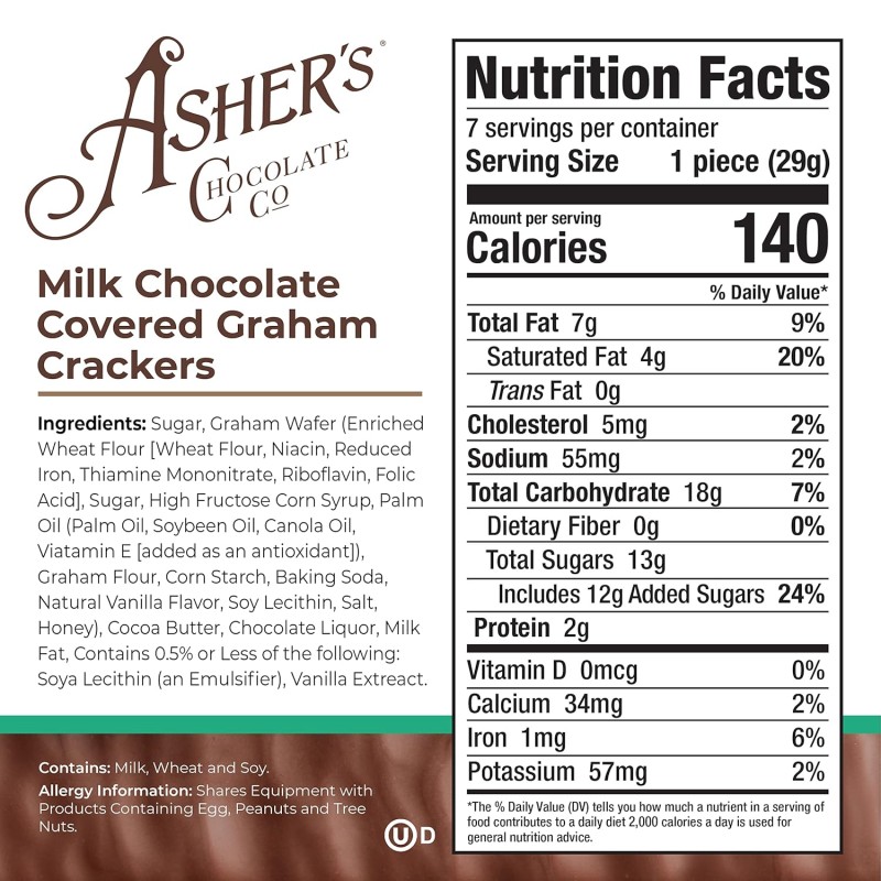 Asher's Milk Chocolate Graham Crackers Asher's Milk Chocolate Graham Crackers