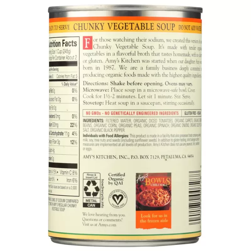 Amy's Organic Chunky Vegetable Soup Amy's Organic Chunky Vegetable Soup