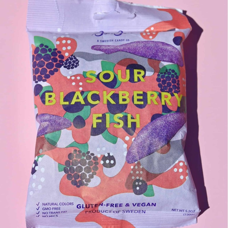 BonBon Sour Blackberry Fish Swedish Candy BonBon Sour Blackberry Fish Swedish Candy