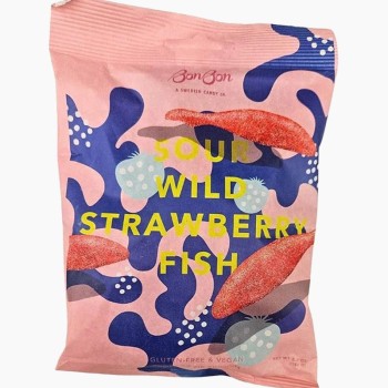 BonBon Sour Wild Strawberry Fish Swedish Candy BonBon Sour Wild Strawberry Fish Swedish Candy