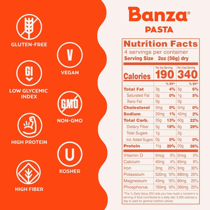 Banza Pasta Chickpea Gemelli Banza Pasta Chickpea Gemelli