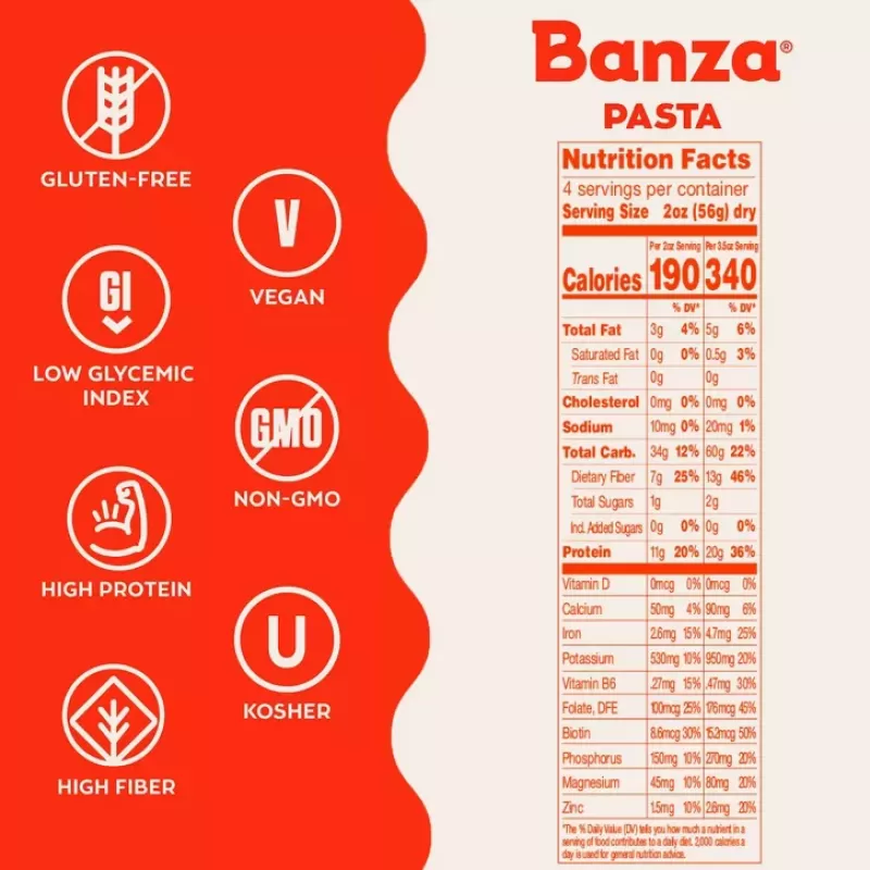 Banza Gluten Free Chickpea Rigatoni Banza Gluten Free Chickpea Rigatoni