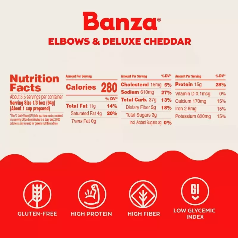 Banza Cheddar Elbows Delux Banza Cheddar Elbows Delux