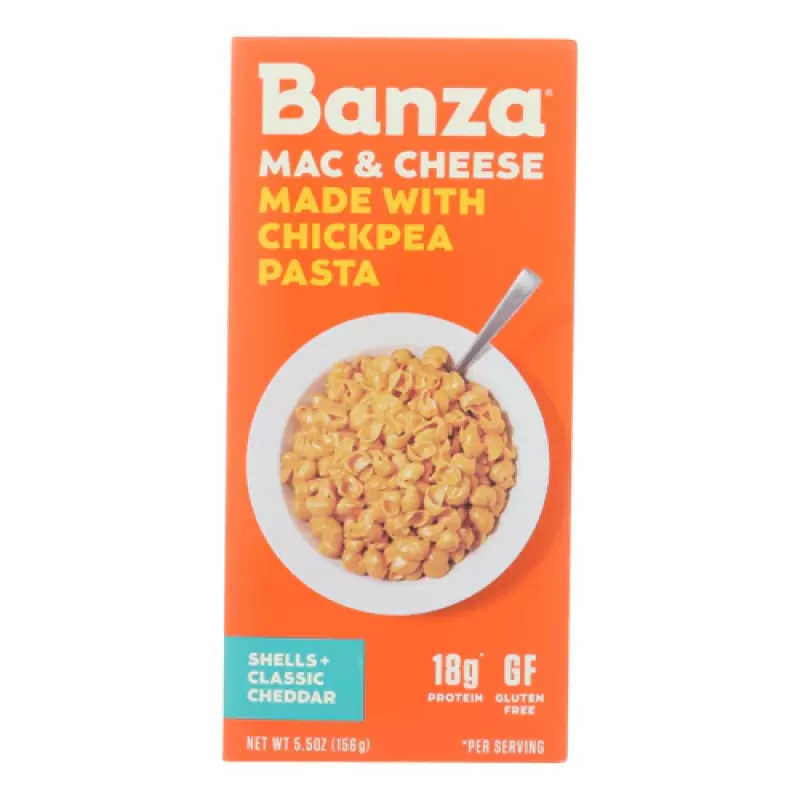 Banza Chickpea Pasta Chedder Shells Banza Chickpea Pasta Chedder Shells