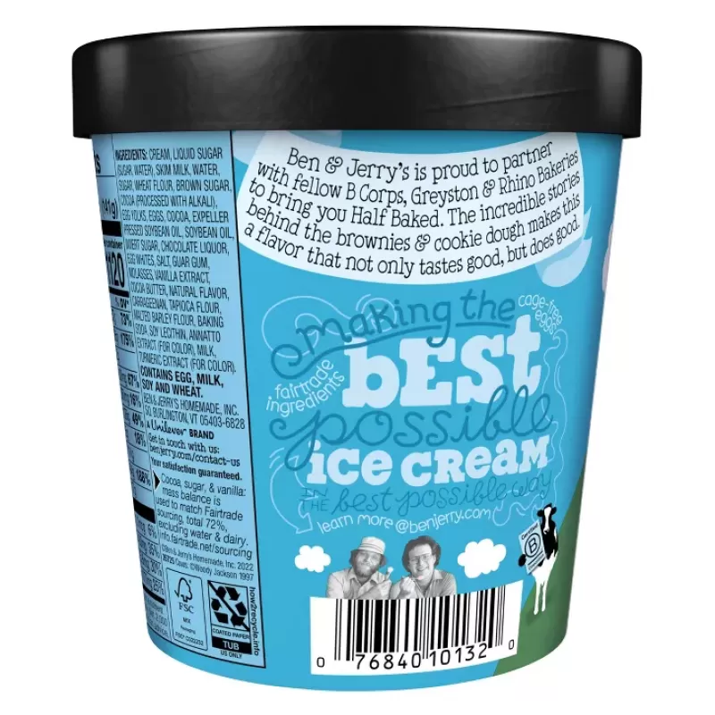 Ben & Jerry's Half Baked Chocolate & Vanilla Ice Cream Ben & Jerry's Half Baked Chocolate & Vanilla Ice Cream