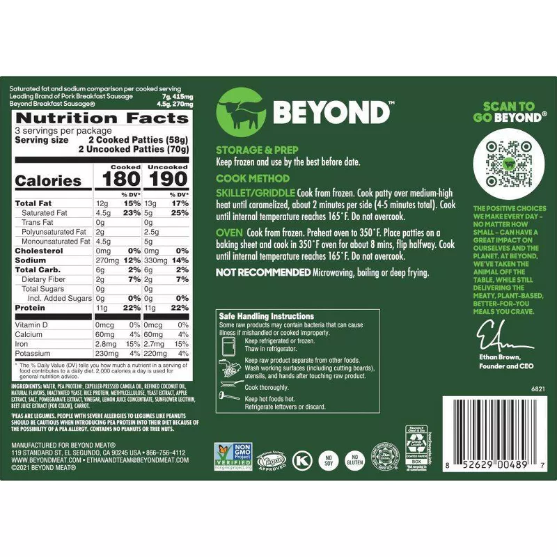 Beyond Classic Breakfast Sausage Patties Beyond Classic Breakfast Sausage Patties