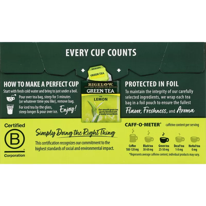 Bigelow Green Tea With Lemon Bigelow Green Tea With Lemon