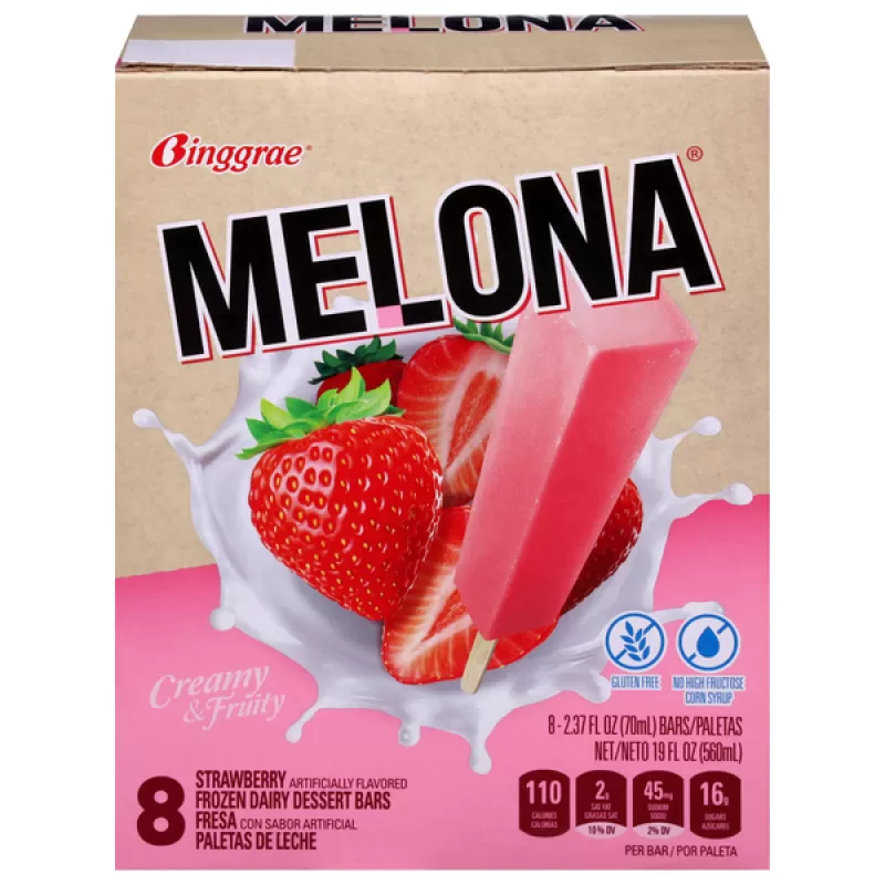 Binggrae Melona Creamy Strawberry bar Binggrae Melona Creamy Strawberry bar