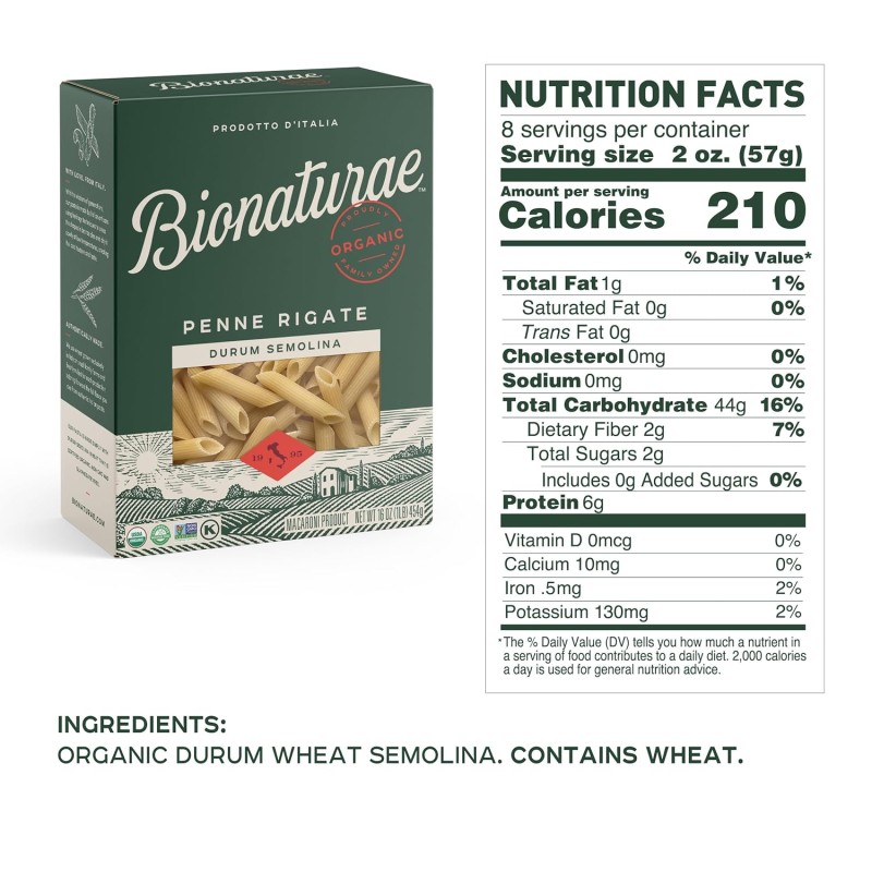 Bionaturae Organic Semolina Penne Rigate Bionaturae Organic Semolina Penne Rigate
