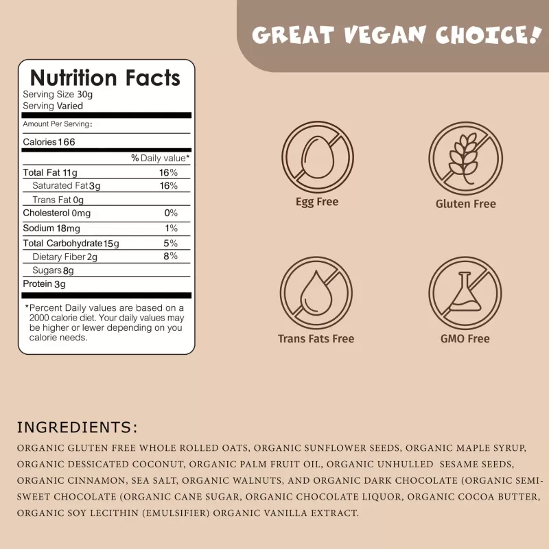 Brooklyn's Own Org Granola Map-Cin-Wal-Choco Brooklyn's Own Org Granola Map-Cin-Wal-Choco
