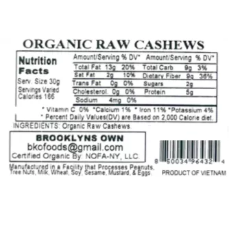 Brooklyn's Own Organic Cashews Raw Brooklyn's Own Organic Cashews Raw