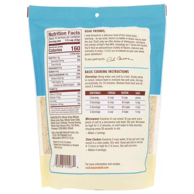 Bob's Red Mill 7 Grain Hot Cereal Bob's Red Mill 7 Grain Hot Cereal