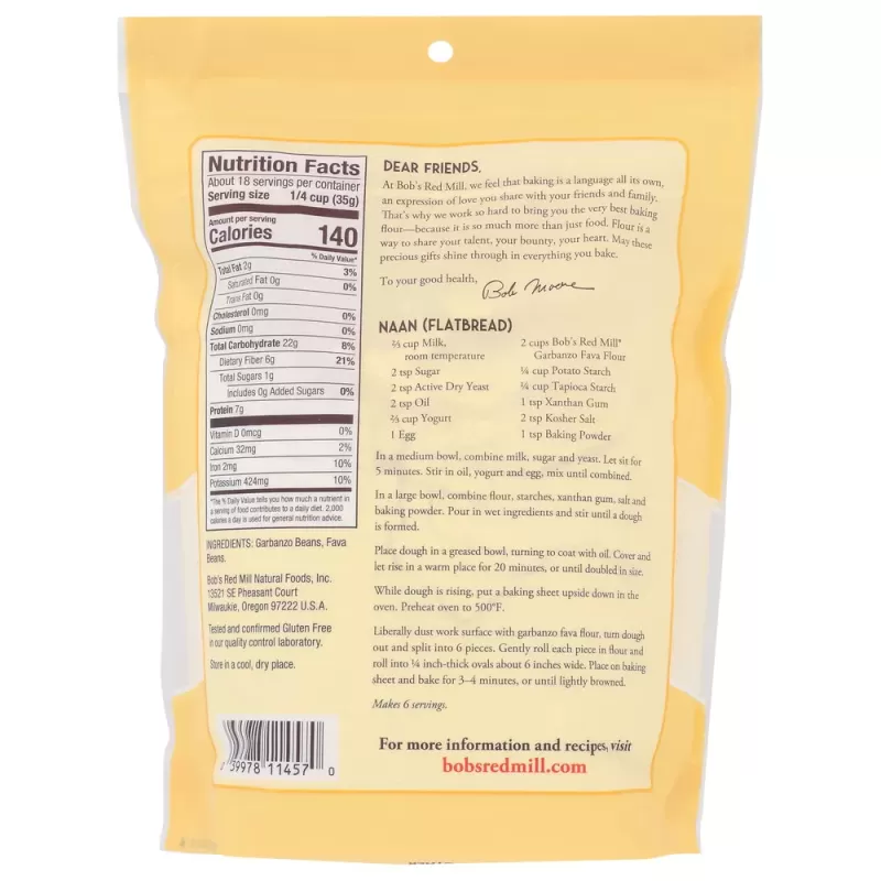 Bob's Red Mill Flour Garbanzo Fava Bob's Red Mill Flour Garbanzo Fava