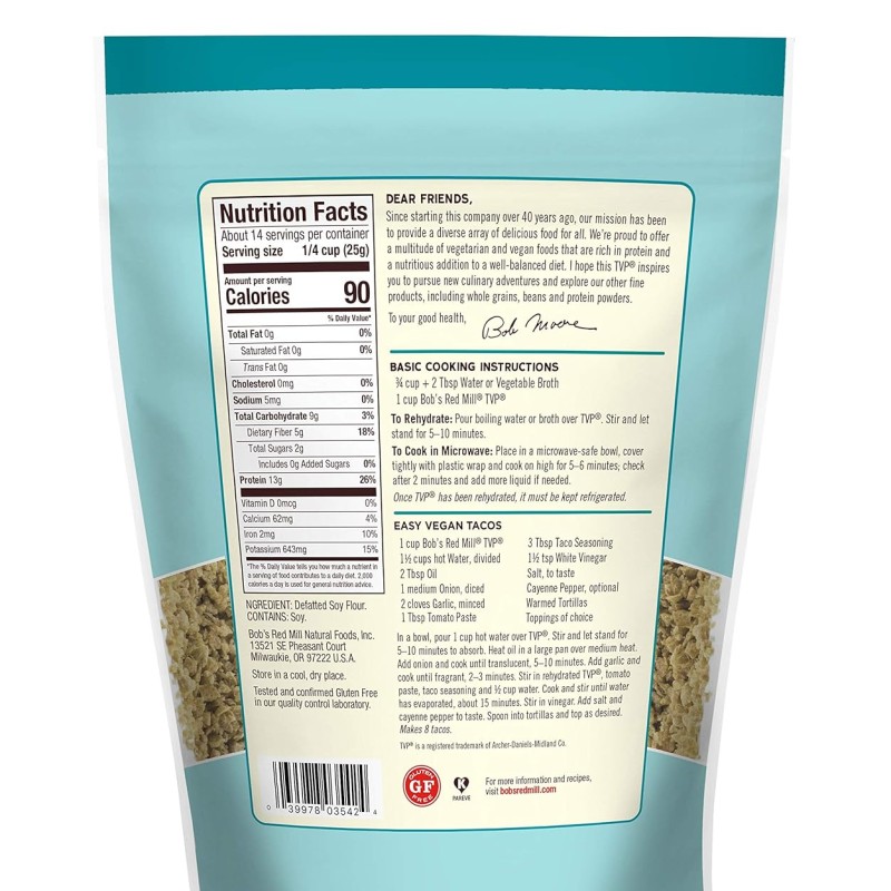 Bob's Red Mill Tvp Textured Vegetable Protein Bob's Red Mill Tvp Textured Vegetable Protein