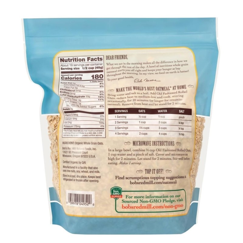 Bob's Red Mill Organic Old Fashioned Rolled Oats Bob's Red Mill Organic Old Fashioned Rolled Oats